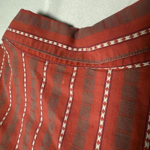 Vintage 80s The North Face Red Cotton Pocket Dress Button Up Shirt Men’s XL - Picture 6 of 8